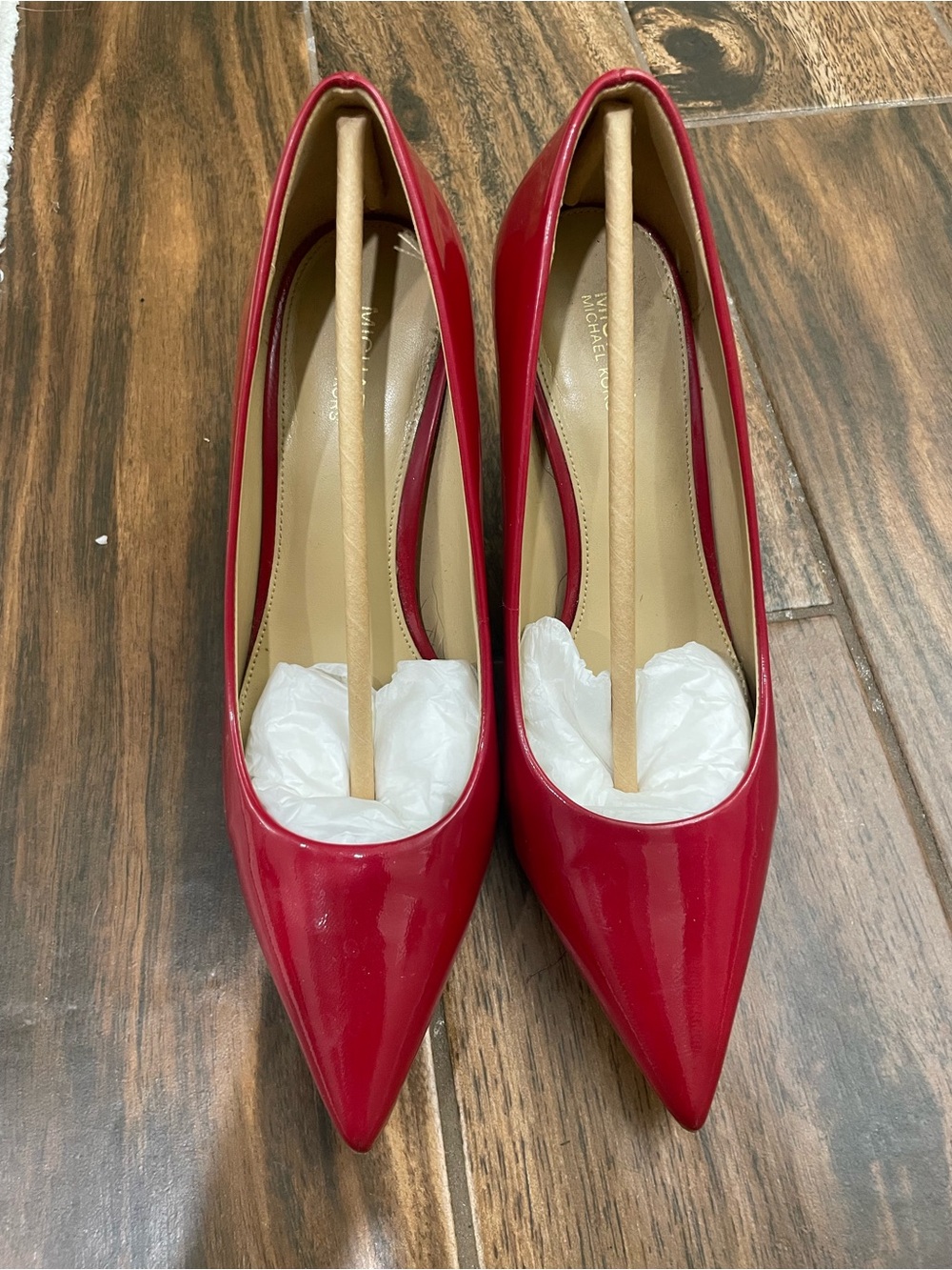 Michael Kors Keke Mid Pump - Patent Leather - Scarlet - Size 7